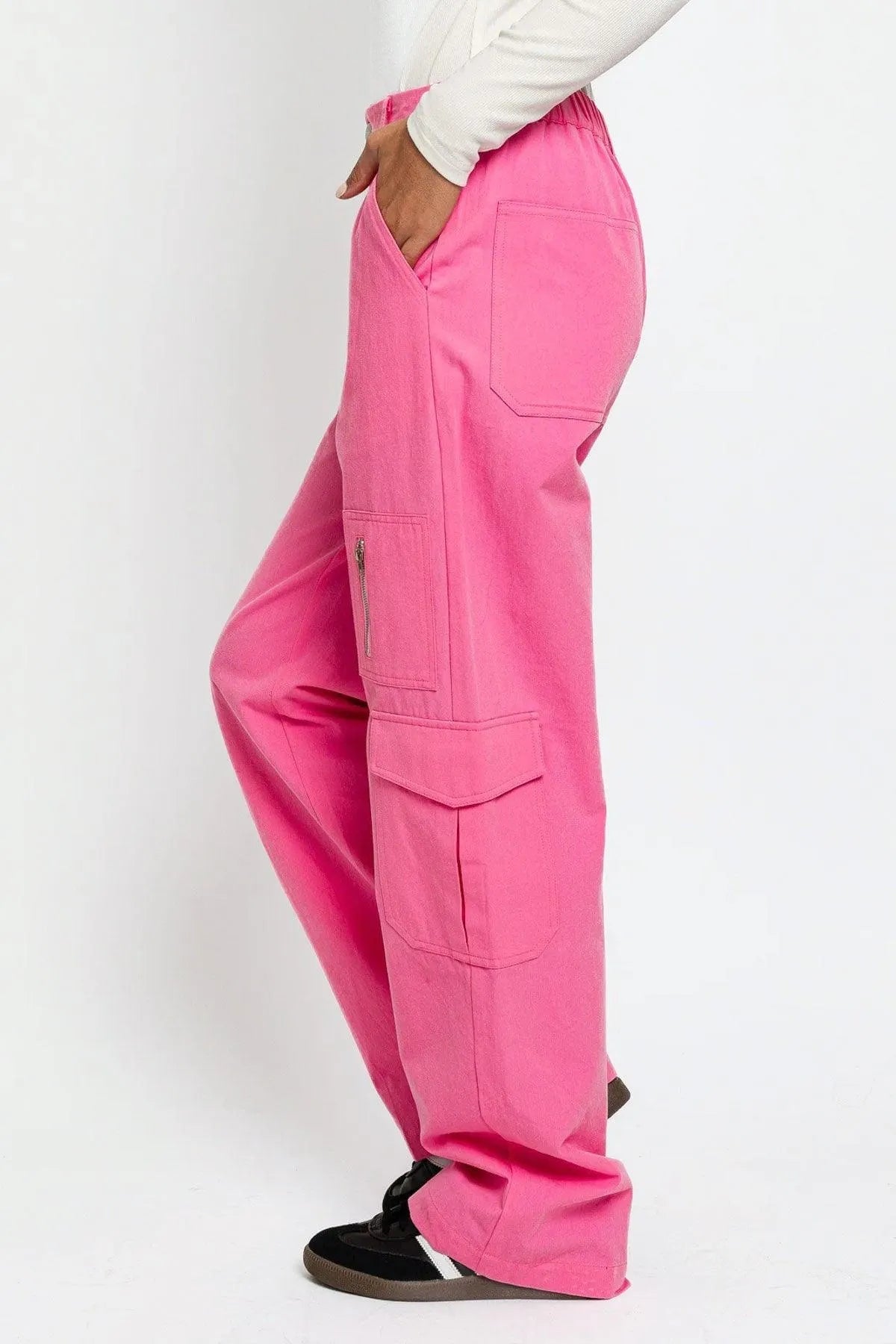 High Waist Cargo Pants with Wide Pockets – Utility Street Style