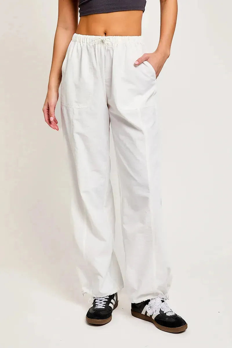 Modern High Waist Ankle-Tie Jogger Pants – Sporty Casual Look