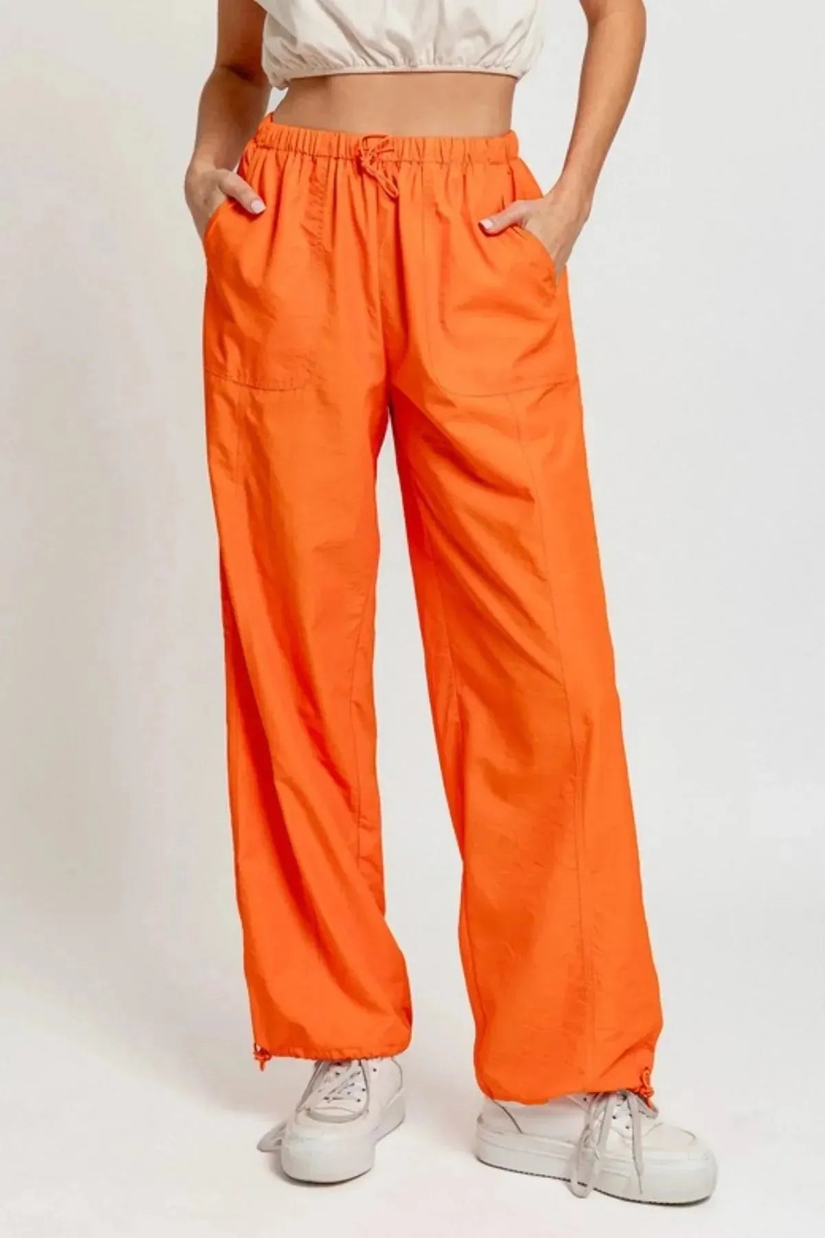 Modern High Waist Ankle-Tie Jogger Pants – Sporty Casual Look