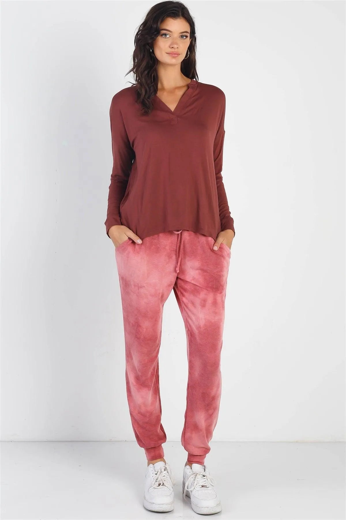 Rust Tie-Dye Jogger Pants – Trendy Relaxed Fit