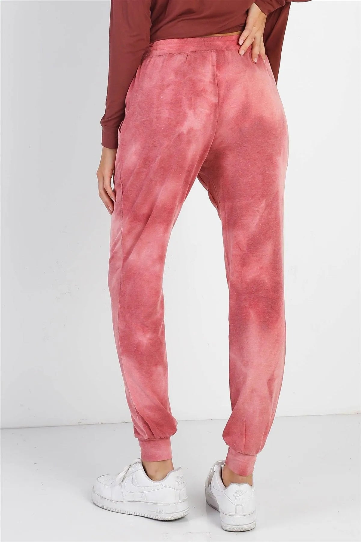 Rust Tie-Dye Jogger Pants – Trendy Relaxed Fit