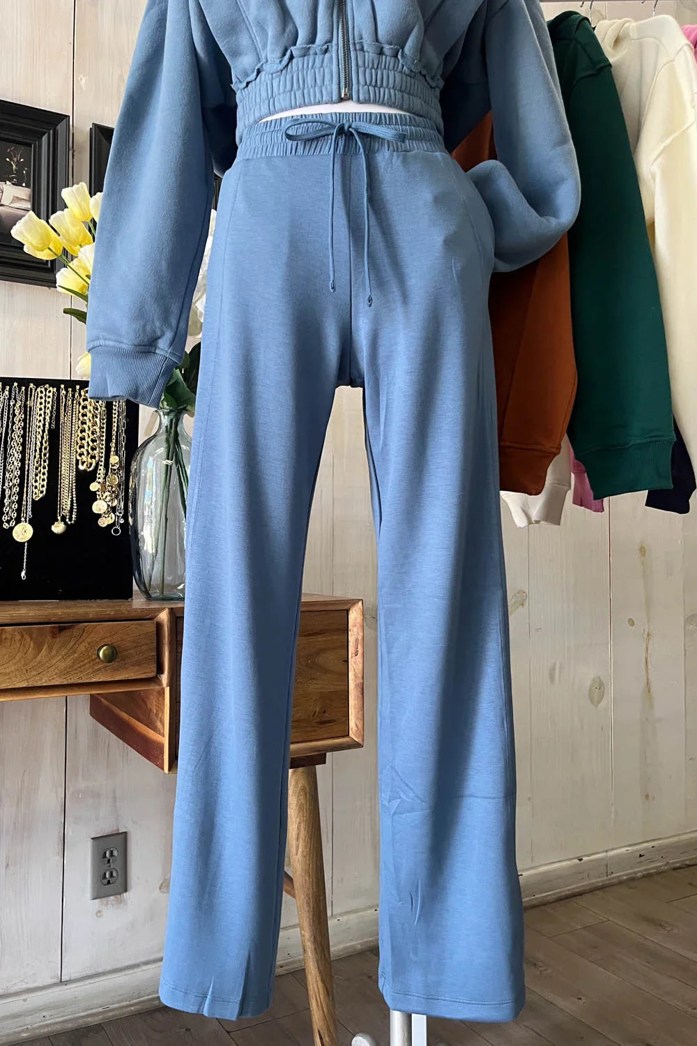 High Waisted Wide Leg Drawstring Pants – Comfy Flowy Style