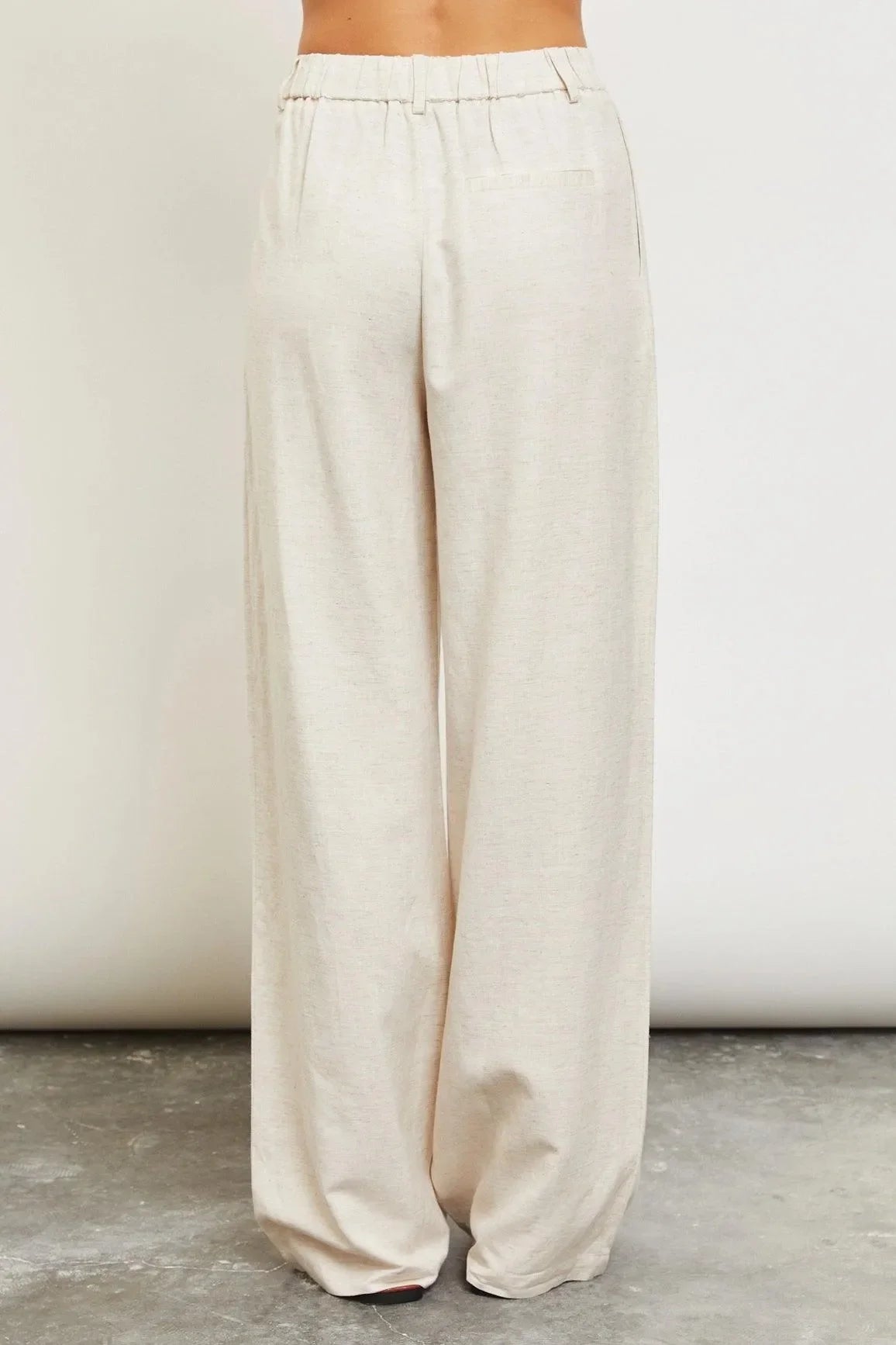 Oatmeal Wide Leg Linen Pants – Lightweight Natural Style