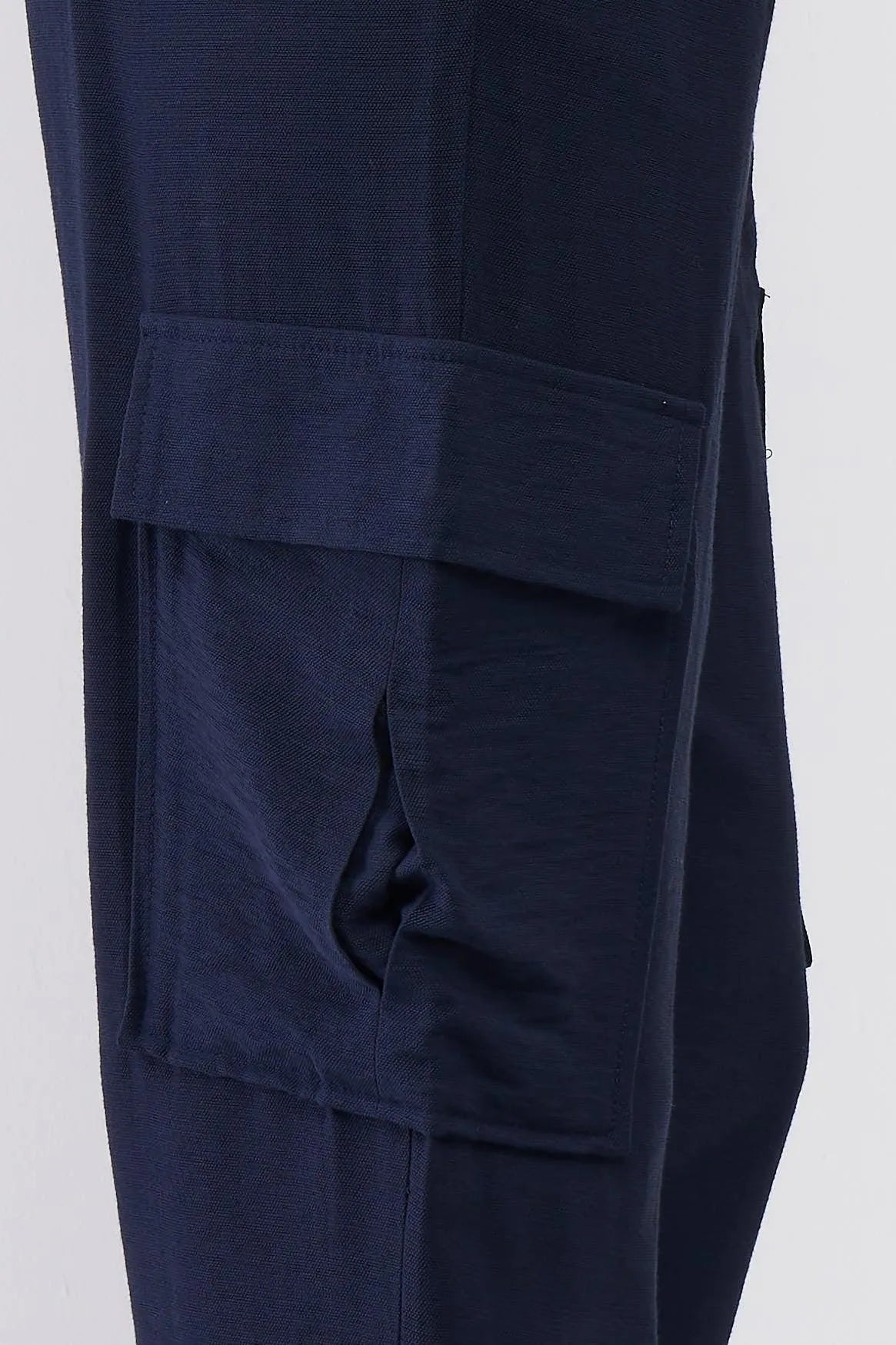Navy High Waist Jogger Pants with Side Pockets & Drawstring Tie – Sporty Casual
